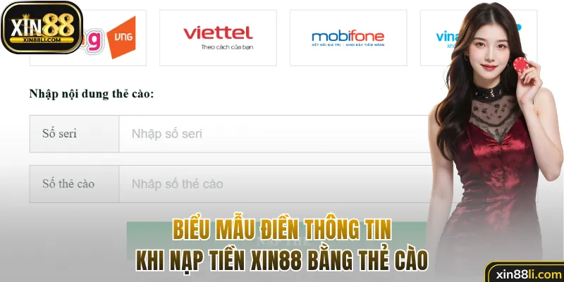 Biểu mẫu điền thông tin khi nạp bằng thẻ cào